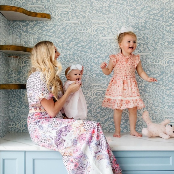 Floral Maxi Dress with Pink Accents - Picture 2 of 5